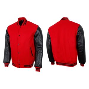 Veste varsity unisexe de qualité supérieure, manches en laine et cuir PU, veste bomber - Product Image 4