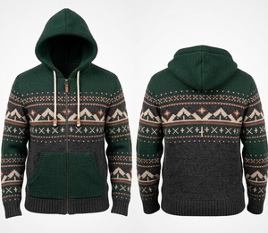 Sweat-shirt à capuche tricoté personnalisé brodé pour homme, en molleton épais, coupe oversize à épaules tombantes, uni, vente en gros - Product Image 1