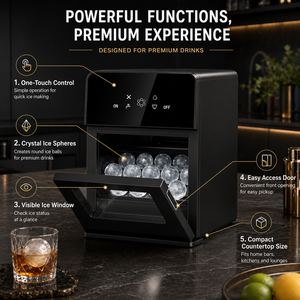 Máquina para Hacer Bolas de Hielo de Alta Eficiencia, Funcionamiento Automático, Máquina de Hielo Transparente para Bares y Hogares, con Ventana de Visualización - Product Image 5
