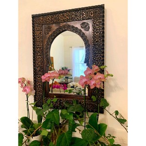 Chic Retro Style Wooden <b>Wall</b> <b>Mirror</b> with Colorful Accents - Product Image 1