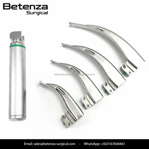 ชุดเครื่องมือส่องกล่องเสียงแบบแมนนวล Macintosh พร้อมใบมีดไฟเบอร์ออปติก 5 ใบ ทำจากสแตนเลส - Product Image 6