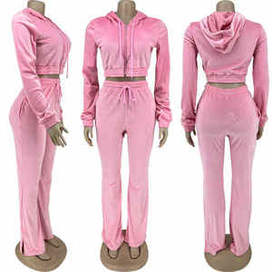 Ensemble de survêtement personnalisé pour femmes avec fermeture éclair, strass et design sur mesure, 450 g/m², personnalisable - Product Image 3