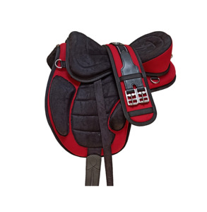 ชุดอานม้าฝึกขี่ Freemax Treeless English สีแดงดำ น้ำหนักเบา ยืดหยุ่น สบาย พร้อมสายรัดเอวปรับได้ - Product Image 2