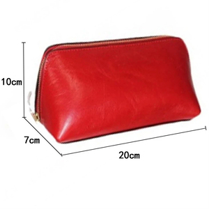 Wholesale Durable Genuine Leather Custom Logo Travel <b>Makeup</b> Bag Pouch Organizer Cosmetic Bags - Product Image 3