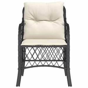 Ensemble de 2 chaises de jardin en rotin PE noir avec structure en acier thermolaqué, meubles d'extérieur durables - Product Image 5