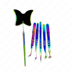 ชุดแหนบต่อขนตาหลายสีสำหรับมืออาชีพ พร้อมปลายแหนบความแม่นยำสูง กระจกติดขนตา และอุปกรณ์เสริมสำหรับใช้ในร้านเสริมสวย - Product Image 6