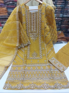 ชุดเดรสผ้าซอลวาร์ผ้าไหมเย็บ3ชิ้นสไตล์ปากีสถานสำหรับงานปาร์ตี้ล่าสุดแนวแฟนซีของ2022ขายดีที่สุด - Product Image 3