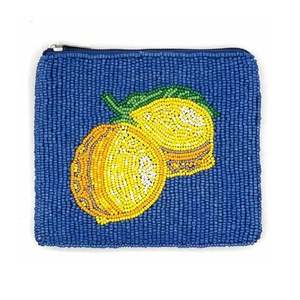 Pochette porte-monnaie perlée motif ananas avec fermeture éclair supérieure, mini porte-monnaie fait main pour femme, sac de rangement pour espèces, cartes et maquillage - Product Image 5