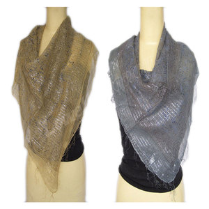 Écharpe élégante en tricot imprimé scintillant pour femme, légère et tendance, avec une texture douce et chatoyante, élégante pour toutes les saisons - Product Image 4
