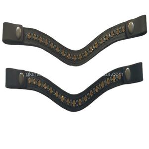 Banda de cuero para la frente 6 mm Cristal Muchas combinaciones de colores disponibles con botón a presión - Product Image 1