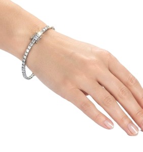Elegant Round Brilliant Lab Grown Diamond Bracelet 10K 14K 18K <b>Solid</b> <b>Gold</b> Tennis Style Bracelet IGI Certified Fine Jewelry - Product Image 5
