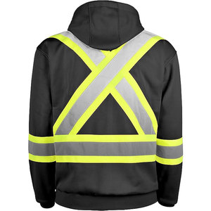Oem Design Safety Workwear <b>Men's</b> Winter Windbreaker <b>Jackets</b> <b>Men</b> Hoodie <b>Jacket</b> <b>Mens</b> Softshell <b>Jacket</b> Black With <b>Reflective</b> Tapes - Product Image 2