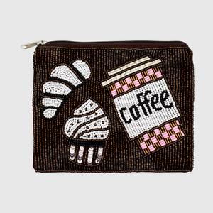 Porte-monnaie mignon fait main en perles de rocaille avec fermeture sécurisée, broderie florale en perles de rocaille, accessoire élégant - Product Image 3