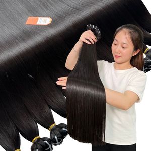 Venta al por mayor 100% hueso recto vietnamita crudo cutícula alineada extensiones de cabello humano de alto grado Remy paquetes de cabello en el precio - Product Image 4