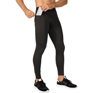 High Stretchable Compression Leggings Full Length Quick Dry Breathable Elastic Waist Gym Fitness Workout Wear for Men - Product Image 2