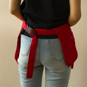 Nouvel Tablier Unisexe Rouge en Coton Tissé 2026 pour Restaurant, Barman, Serveur, Personnel – Uniforme avec Poches – ODM OEM - Product Image 2