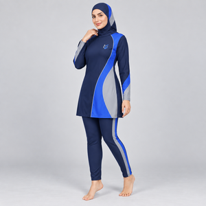 Conjunto de Burkini Modesto de 3 Piezas con Estampado Personalizado, Corte Alto, Logotipo Frontal, Secado Rápido, Conjunto de 2 Piezas, Mejor Oferta, Conjunto de Burkini Modesto de 3 Piezas - Product Image 6