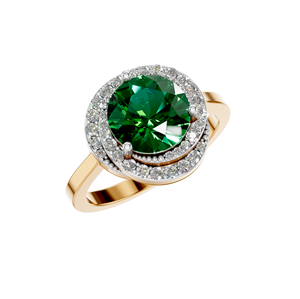 Vente en gros personnalisé OEM ODM 14K & 18K or émeraude Halo Solitaire Bague Fine Jewelry pour les fêtes de mariage certifié par IGI - Product Image 6