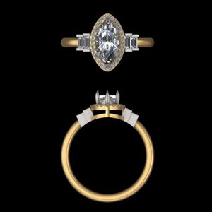 แหวนหมั้นเพชรทรงมาร์คีส์ 1.23 กะรัต ทองคำ 14k 18k สีเหลือง ประดับเพชรข้าง แหวนแต่งงาน เครื่องประดับหรูหรา ของขวัญสำหรับเจ้าสาว - Product Image 3