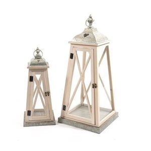 Portavelas de Madera Rústico Hecho a Mano con Paneles de Vidrio Transparente y Asa de Cuerda Decorativa - Product Image 5