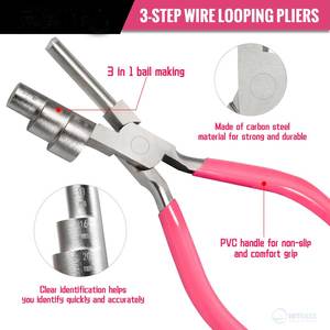 3 Step Bail Making Pliers Stainless Steel <b>Wire</b> Bending Looping Jewelry Making Tool Multi Size Precision <b>Craft</b> Durable Comfort - Product Image 5