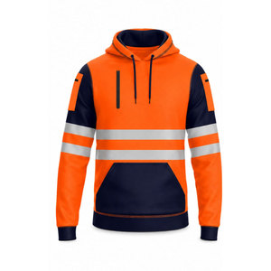 Sweat-shirt à capuche de sécurité haute visibilité FIXFOX SPORTS 1/4 Zipper ANSI Classe 1, avec LED clignotantes, imperméable, en polaire polyester, vente en gros - Product Image 2