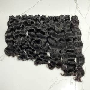 Top qualité 100% extensions de cheveux humains non transformés cuticule aligné naturel ondulé cheveux vierges tissage pour les femmes noires - Product Image 3