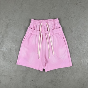 Shorts Homme Vintage Style Côte Ouest Taille Mi-Haute Effet Usé Qualité Supérieure Coupe Ample Décontractée Été 100% Coton Vente en Gros - Product Image 5