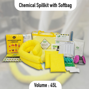 45L Portable Chemical Spill Kit with Soft Carry Bag Acid <b>Alkali</b> Spill Control Absorbent Kit for Factory Warehouse and Laboratory - Product Image 2