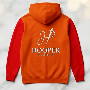 Sudadera con Capucha para Hombre, Color Naranja-Rojo, Sostenible, Transpirable, de Secado Rápido, con Logotipo Personalizado, Top Ventas - Product Image 3
