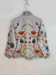 Veste en velours Suzani brodée à la main, style indien, robe de mariée bohème, veste de festival, cadeau de Noël pour elle-lui - Product Image 6