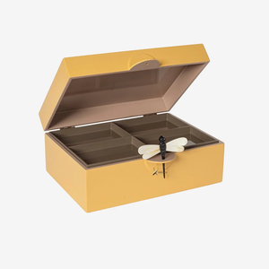 Caja de Almacenamiento de Laca Amarilla con Asa de Libélula, Decoración para el Hogar, Duradera, Hecha a Mano, KV NATURAL HOME - Product Image 4