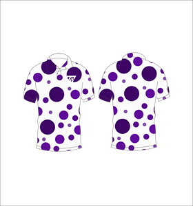 <b>White</b> Purple Dot Pattern Men's Casual <b>Polo</b> Shirt Breathable Short Sleeve Turn-down Collar Summer Sport Wear - Product Image 3
