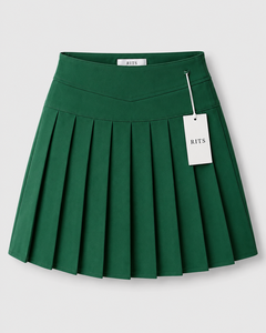Jupe plissée rose pour femme RITS, taille normale, tissu tissé, couleur unie, style toutes saisons, prix abordable, vente en gros - Product Image 5