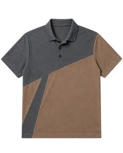 Camiseta Polo Personalizada para Hombre en Gris Oscuro y Caqui, Manga Corta, Informal, Deportiva, para Golf, Transpirable, Diseño Moderno para Verano - Product Image 1