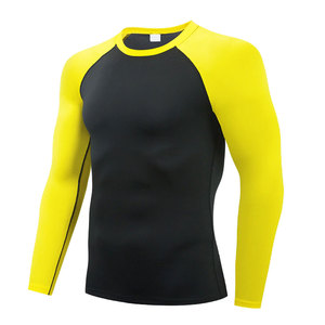 เสื้อรัดรูปแขนยาวสำหรับผู้ชาย สีดำ-เหลือง แห้งเร็ว เหมาะสำหรับฝึกซ้อม BJJ ยิวยิตสู - Product Image 4
