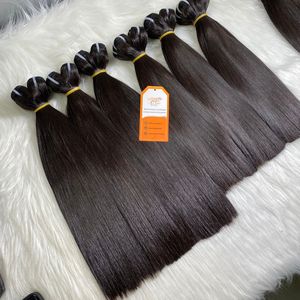 Listo para enviar Extensiones de cabello crudo vietnamita de grado 12A Super doble dibujado 12-14 pulgadas Trama recta de hueso Precio al por mayor - Product Image 6