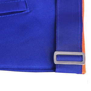 Épingle de sécurité personnalisée brodée pour tablier maçonnique, garniture blanche, orange et bleue, style classique, accessoire de cérémonie pour la franc-maçonnerie - Product Image 4