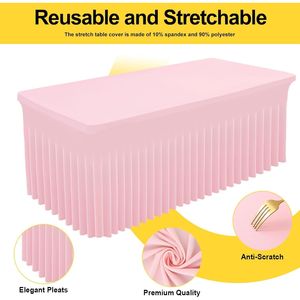 Smiry Copritavolo Rettangolare Impermeabile Lavabile 6FT, Fodera Elasticizzata in Spandex per Tavoli - Product Image 1