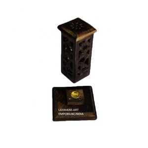 Brûleurs d'encens tendance en bois de manguier sculpté à la main, modèle tour de 15 cm, pour aromathérapie, vente en gros - Product Image 1