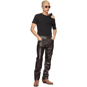 Pantalon en cuir léger de haute qualité à 100 %, coupe décontractée, longueur standard, avec tissu respirant, coupe-vent et à séchage rapide, pantalon en cuir pour homme - Product Image 5