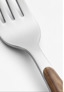Ensemble de couverts minimalistes avec manches en bois, en acier inoxydable, compatibles lave-vaisselle, pour la table de mariage - Product Image 2