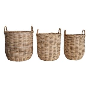 Sustainable Handmade Natural Rattan Jute Yarn <b>Storage</b> Basket Set Circle Shape Modern Multi Use Woven Organizer for Home Decor - Product Image 3