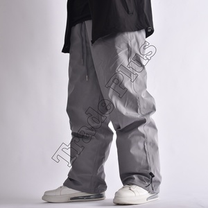 Pantalones de Nieve Impermeables Grises de Último Diseño con Cintura Ajustable con Cordón, Puños Ajustables y Aislamiento Térmico para Invierno - Product Image 5
