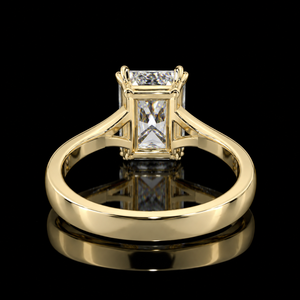 Bague de fiançailles et de mariage solitaire en diamant de laboratoire certifié IGI, taille Radiant, or 10K/14K/18K, argent 925/935, bijoux de luxe - Product Image 4