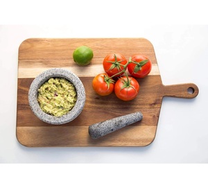 Planche à découper en bois d'acacia mince, longue, durable, surface sûre pour les couteaux, avec poignée confortable, parfaite pour une préparation et un service rapides - Product Image 5