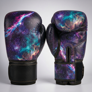 Gants de boxe en cuir avec motif imprimé en feuille d'aluminium, fermeture Velcro, respirants, pour adultes, équipement de boxe, design PVC, pour l'extérieur, avec OEM - Product Image 5