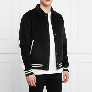 แจ็คเก็ตวาร์ซิตี้คลาสสิกสำหรับผู้ชาย แจ็คเก็ตเบสบอลแบบ Letterman สั่งทำได้ ผสมผสานวัสดุขนสัตว์และหนังที่แขนเสื้อ ผู้ผลิตแบบ OEM ODM - Product Image 1