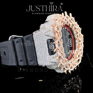 Reloj de Lujo Personalizable para Hombre, Estilo Hip-Hop, con Correa de Goma, Esfera de 41 mm, Diamantes Moissanite VVS Mixtos, Movimiento de Cuarzo - Product Image 3