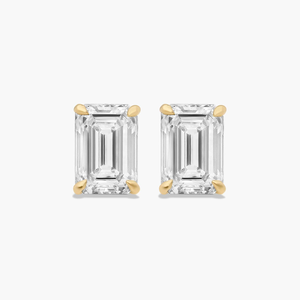 Boucles d'oreilles clous en argent sterling 925 avec diamant Moissanite taille émeraude VVS1 couleur D, bijoux fins étincelants pour femmes et hommes, cadeau de fête - Product Image 1